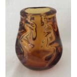 Vintage amber glass Murano vase.