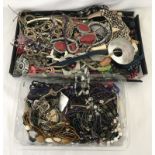 2 Trays of assorted costumes jewellery necklaces.