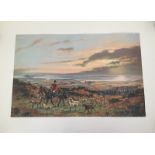 An unframed "Cattistack 1968" hunting scene print by John King.