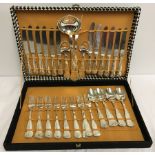 A silver plated canteen of cutlery, 12 place setting in case.