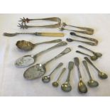 A collection of 15 silver plated items of small cutlery.