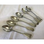 6 Victorian silver teaspoons.