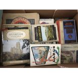 A box of assorted ephemera to include vintage maps.