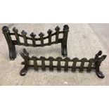 2 vintage iridescent cast Iron fire grate fronts.