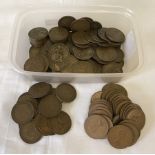 A collection of George V, George VI, & Elizabeth II pennies.