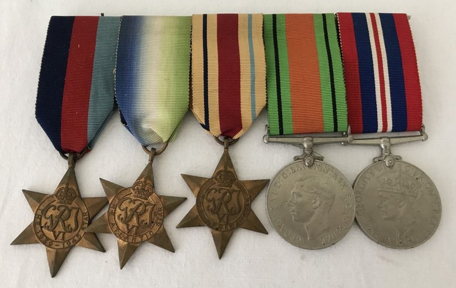 A WWII 5 medal group re Walter Brian Redditt serving in the Royal Navy.