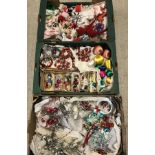 3 boxes of vintage Christmas decorations.