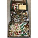 3 boxes of vintage Christmas decorations.