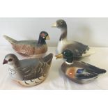 4 Michel Caugant wildfowl paté tureens.