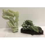 2 pieces of vintage carved Jade.