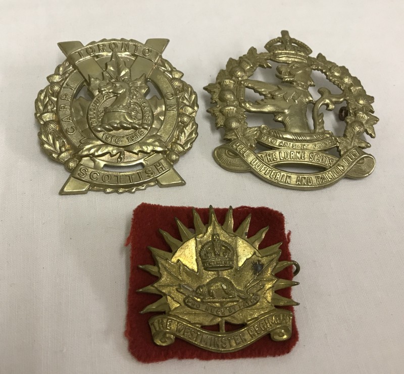 3 Canadian WWII badges.