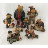 A collection of 10 " Bear and me" figurines by Peter Fagan, Colourbox.