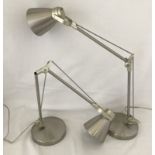2 stainless steel angle poise bedside lamps.