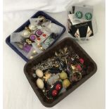 3 trays of costumes jewellery earrings.