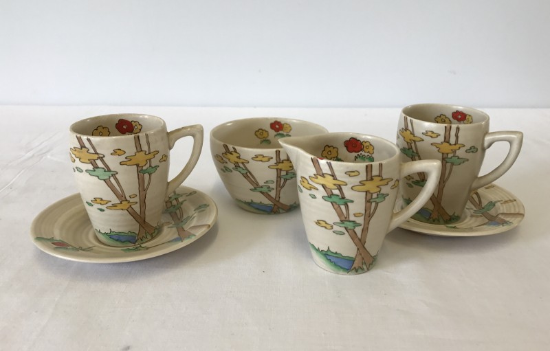 A 1930's Clarice Cliff, Wilkinson Ltd ceramic Tea for two set.