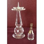 2 Swarovski crystal ornaments. A candle stick holder