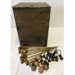 A Victorian table croquet set.