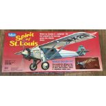 A boxed Guillow's Spirit of St. Louis balsa wood plane kit.