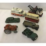 7 vintage Dinky diecast vehicles.