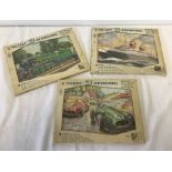 A set of 3 unopened "Victory" 3-Dimensional wooden jigsaw puzzles complete with tray.