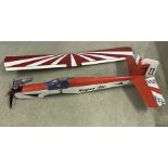 A large petrol engine radio controlled plane - Red & white colours 'Super Air'.