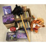 A quantity of assorted vintage books, games & soft toys.