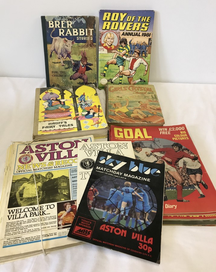 A small collection of vintage children's books including Brer Rabbit & Roy of the Rovers.