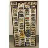 A collection of 72 boxed Lledo 'Days Gone' diecast in large wooden frame.
