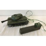 A vintage "Modern Toys", Made in Japan, battery operated M-40 tinplate tank.