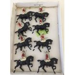 8 unboxed Hill & Co. lead mounted Lifeguard toy soldiers.