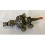 A Victorian silver gilt baby's rattle/teether.