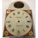 An antique enamel long case clock dial.