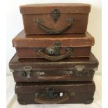 3 vintage small / children's suitcases together with one other.