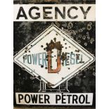 A large vintage enamelled sign for Agency Diesel.