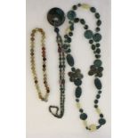 3 natural stone necklaces.