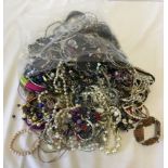 A bag of costume jewellery.
