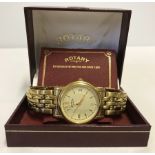 Gents Rotary gold plated wristwatch in working order.