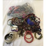 A bag of costume jewellery.