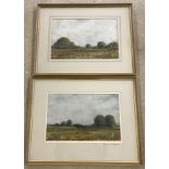 A pair of framed and glazed pastels. Depicting landscapes by Richard c. Elsegood.
