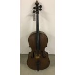 A vintage 4/4 cello.
