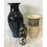 3 ceramic vases.