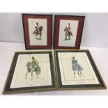 4 framed and glazed military prints of 19th century soldiers.