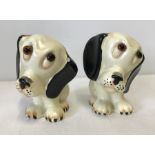 A pair of Crown Devon Fieldings ceramic dog figurines.