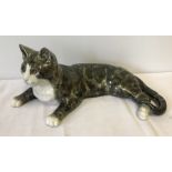 Large Mike Hinton tabby & white cat figurine.