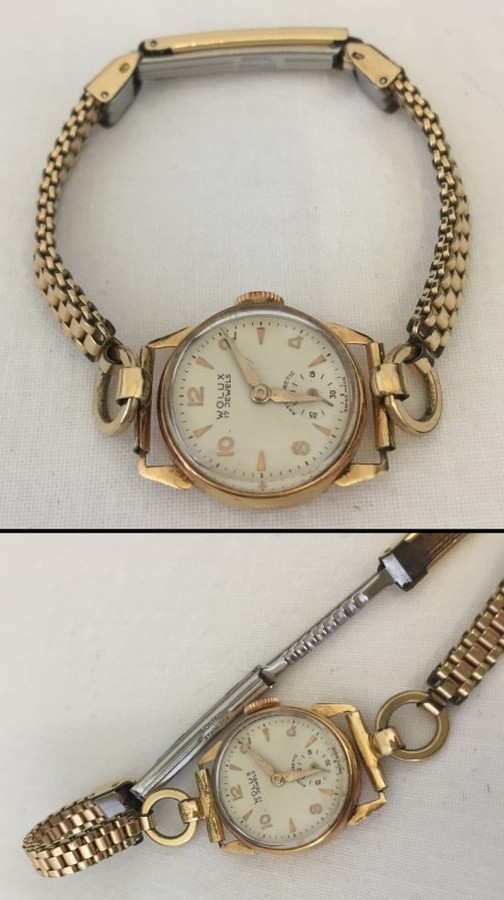 A ladies 18ct gold wrist watch in working order.