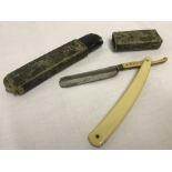 A vintage Wald Solingen Ern 1834 cut throat razor with Little Dorrit blade. Cased.