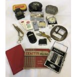 A collection of misc. items to include an "Exactus" mini Add, the world smallest adding machine.