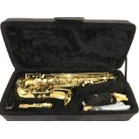 A cased "Evette" by Julius Keilwerth Alto Saxophone.