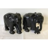 A large pair of late 19th / early 20th century Indian ebony elephants.