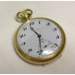 A gold plated Waltham 17 Jewels Incabloc Swiss made pocket watch.